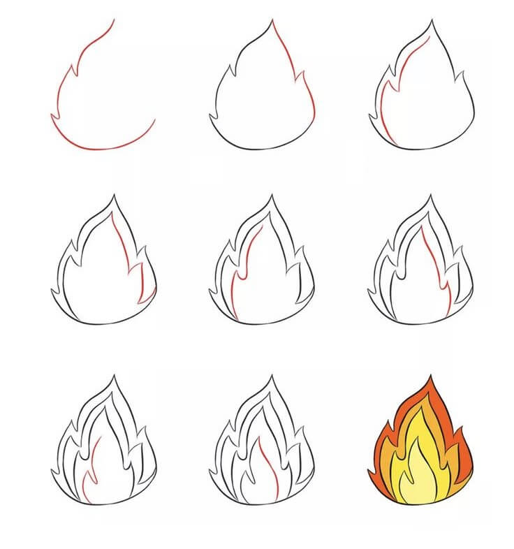 Desenhos de Imagem de fogo para imprimir