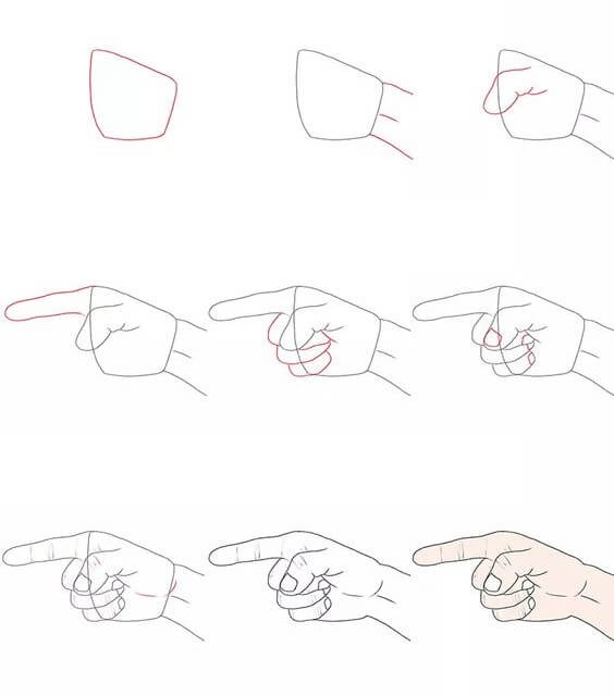 Desenhos de Imagem de mão apontando