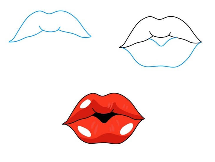 Desenhos de Lábio ardente