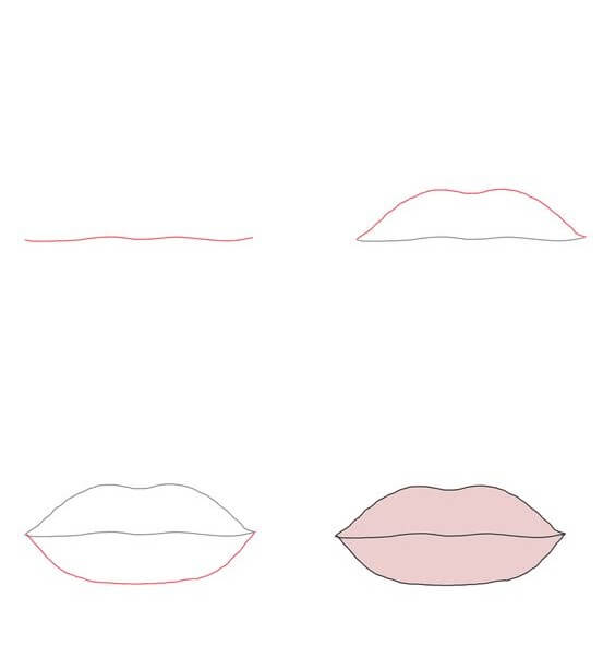 Desenhos de Lábio bem simples