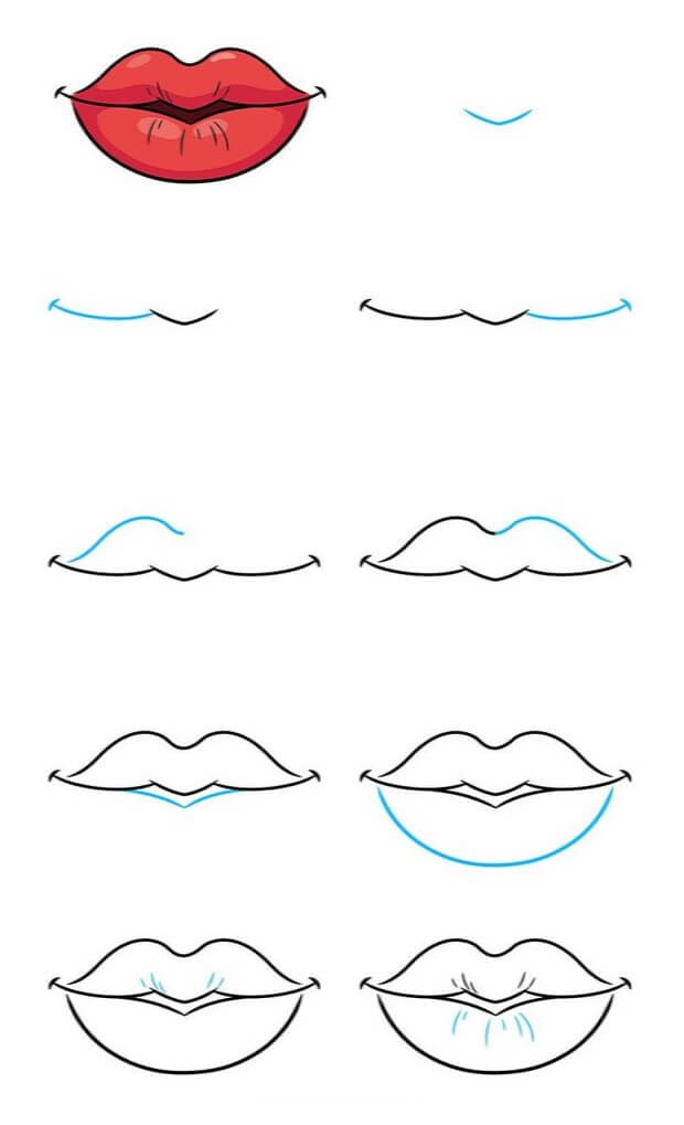 Desenhos de Lábio de Beijo