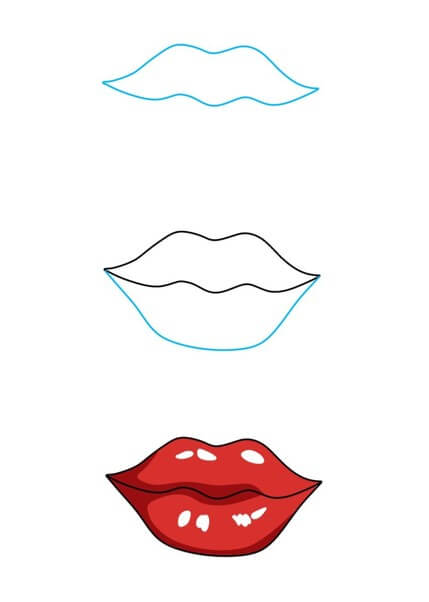 Desenhos de Lábio em formato de coração
