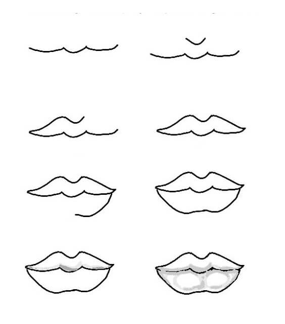Desenhos de Lábio estilo anime