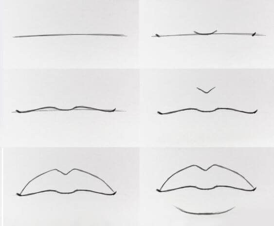 Desenhos de Lábio muito fácil