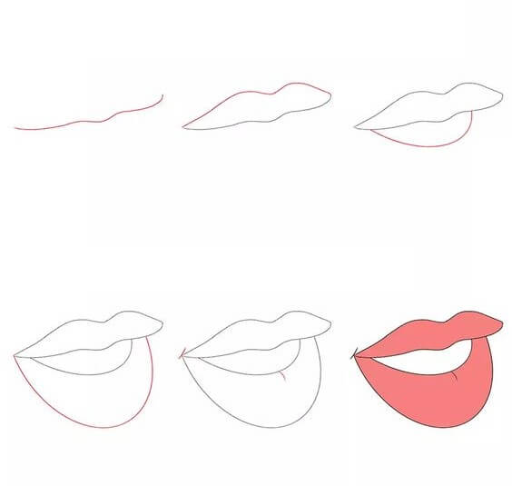 Desenhos de Lábio sorridente grátis