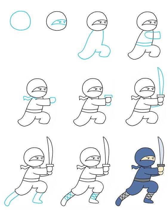 Desenhos de Luta ninja
