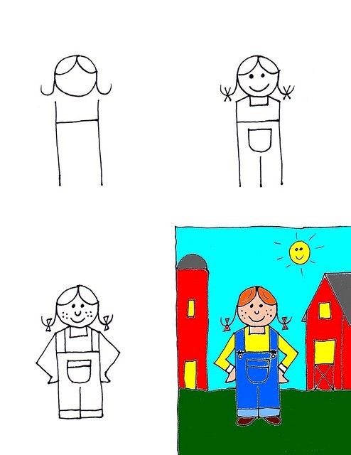 Desenhos de Menina Fazendeira