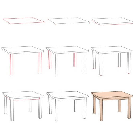Desenhos de Mesa alta