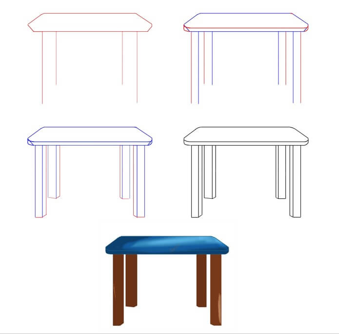 Desenhos de Mesa azul