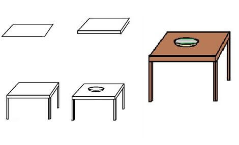Desenhos de Mesa e prato