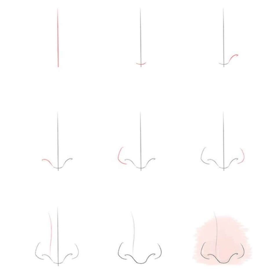 Desenhos de Nariz muito fácil
