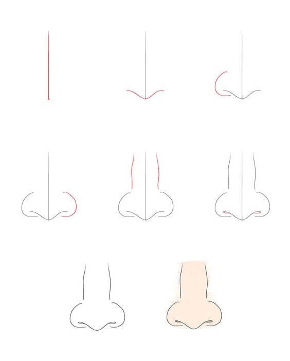 Desenhos de Nariz simples