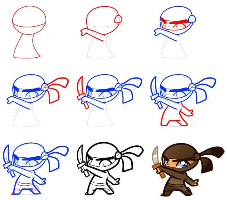 Desenhos de Ninja Simples