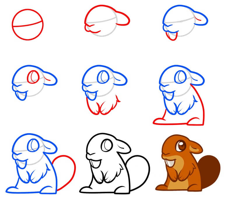 Desenhos de Pequeno Castor