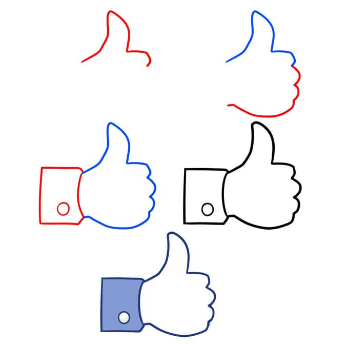 Desenhos de Polegar para Cima do Facebook
