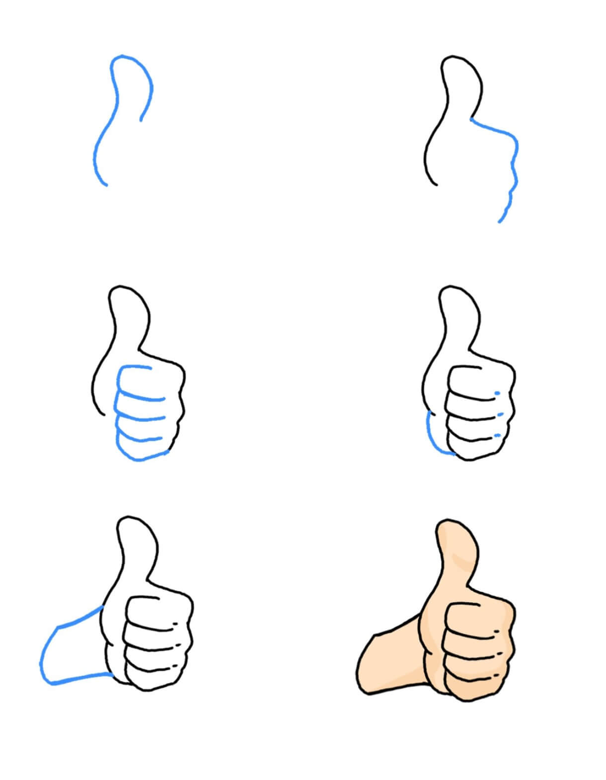 Desenhos de Polegar para Cima Fácil
