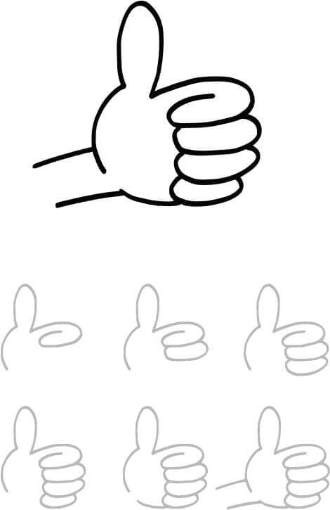 Desenhos de Polegar para Cima Muito Fácil