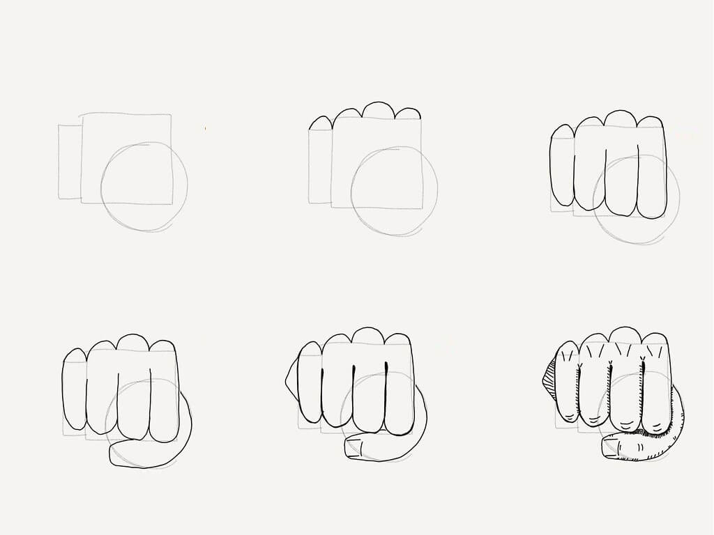 Desenhos de Punho à Frente