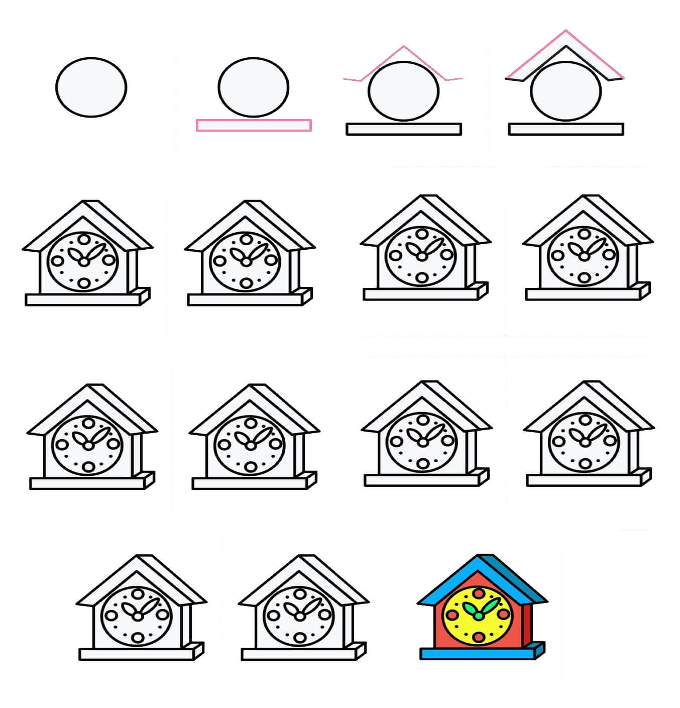 Desenhos de Relógio de Aprendizagem