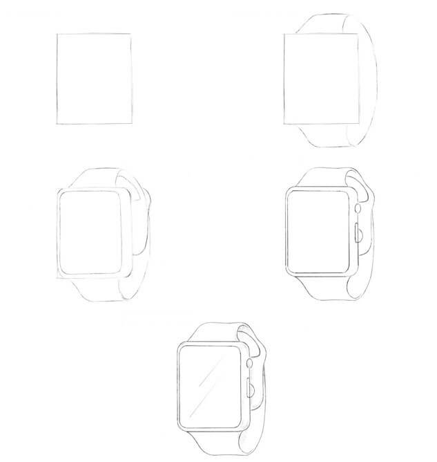 Desenhos de Relógio de pulso simples