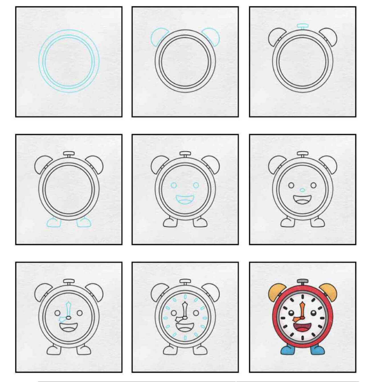 Desenhos de Relógio divertido