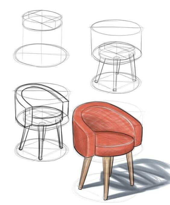 Desenhos de Sofá alto