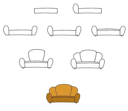 Desenhos de Sofá amarelo