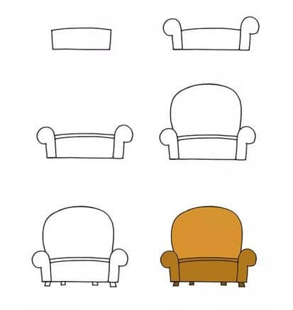 Desenhos de Sofá-puf
