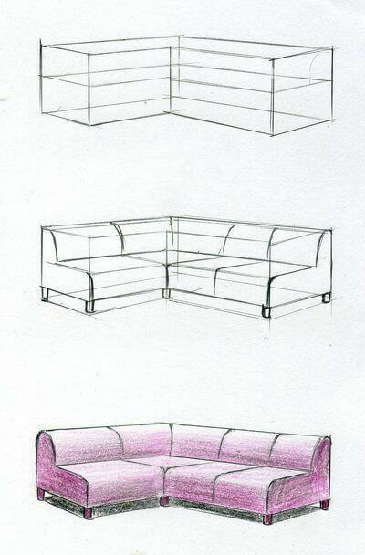 Desenhos de Sofá rosa