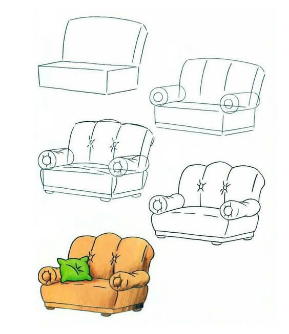 Desenhos de Sofá Simple