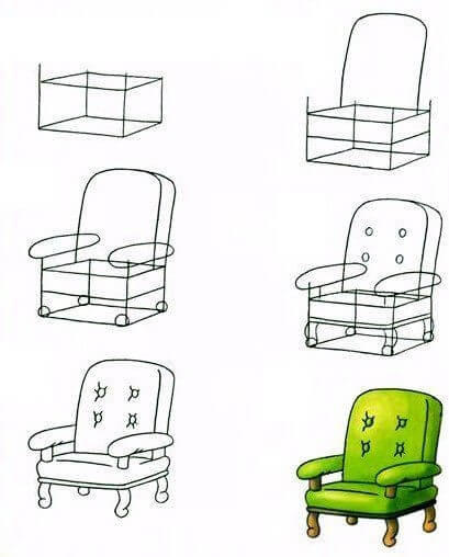 Desenhos de Sofá velho