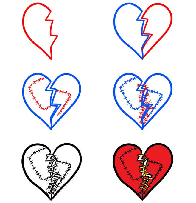 Desenhos de Um coração remendado