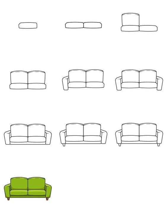 Desenhos de Um sofá