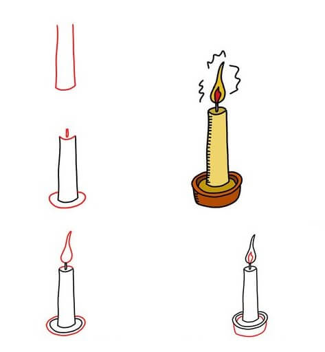 Desenhos de Vela Acesa