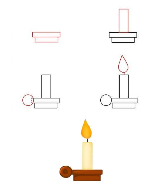 Desenhos de Vela com suporte