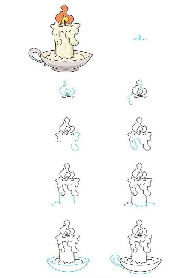 Desenhos de Vela derretendo