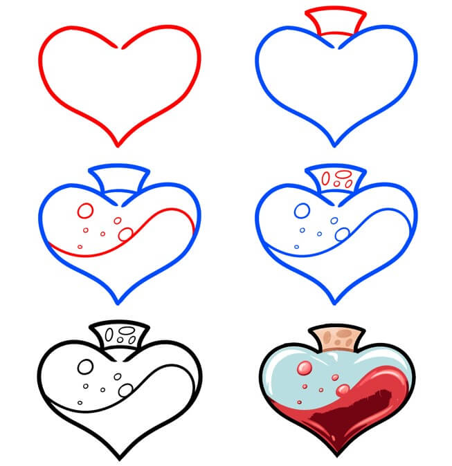 Desenhos de Vidro em formato de coração
