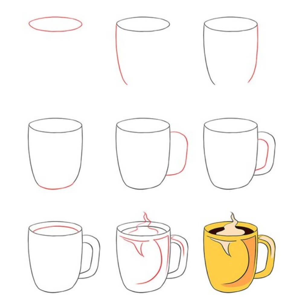 Desenhos de Xícara Amarela