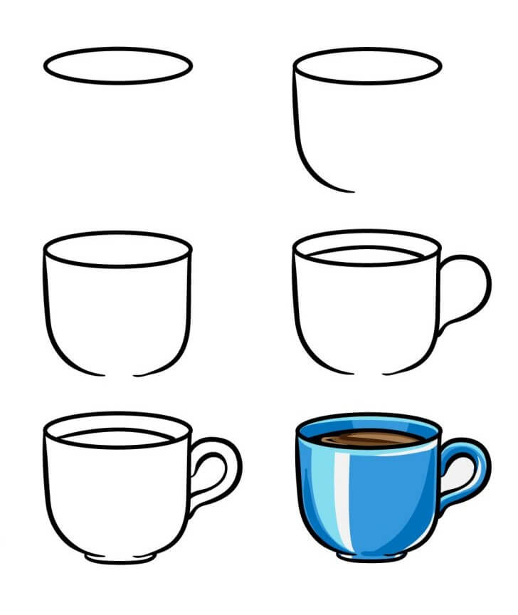 Desenhos de Xícara Azul