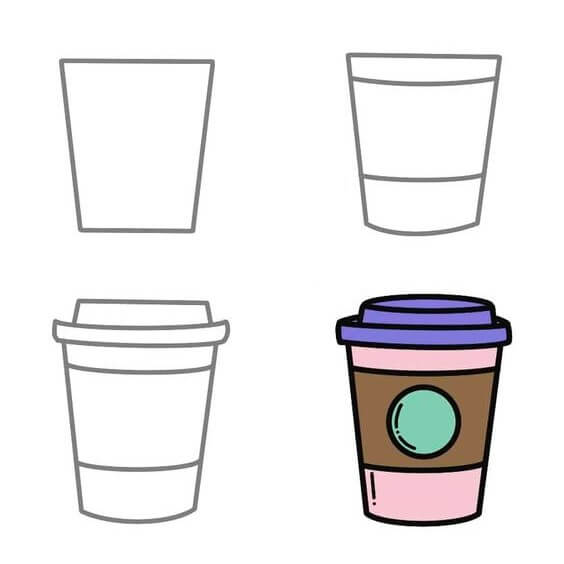 Desenhos de Xícara de Papel Básica