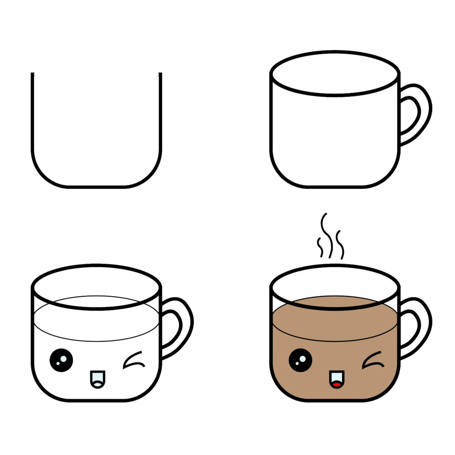 Desenhos de Xícara fofo