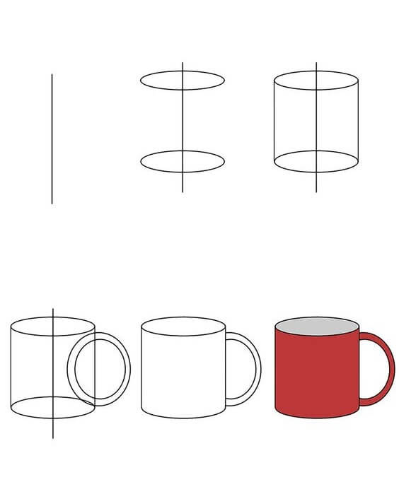 Desenhos de Xícara Vermelho