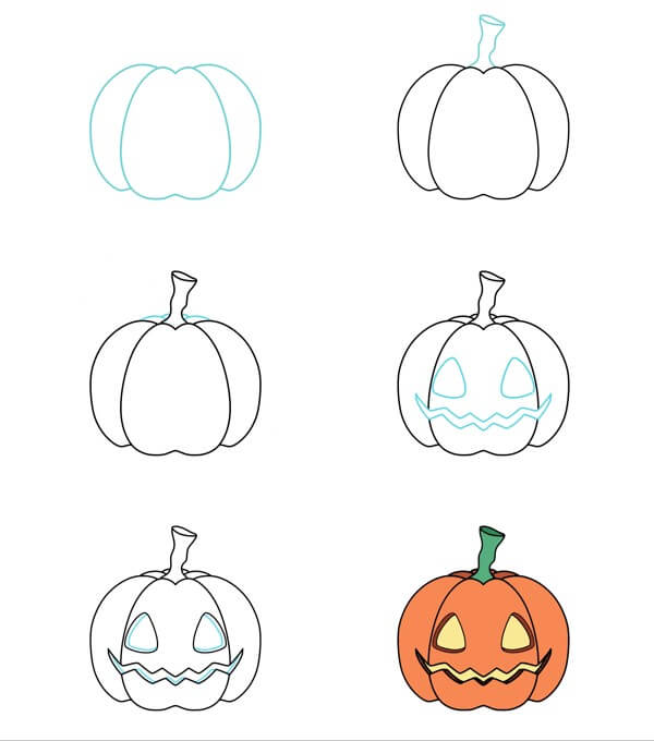 Desenhos de Abóbora de Halloween fácil