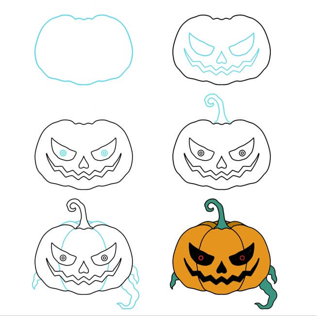 Desenhos de Abóbora de Halloween para crianças