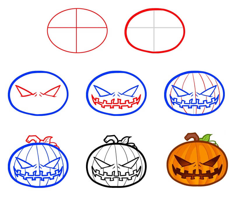 Desenhos de Abóbora de Halloween simples