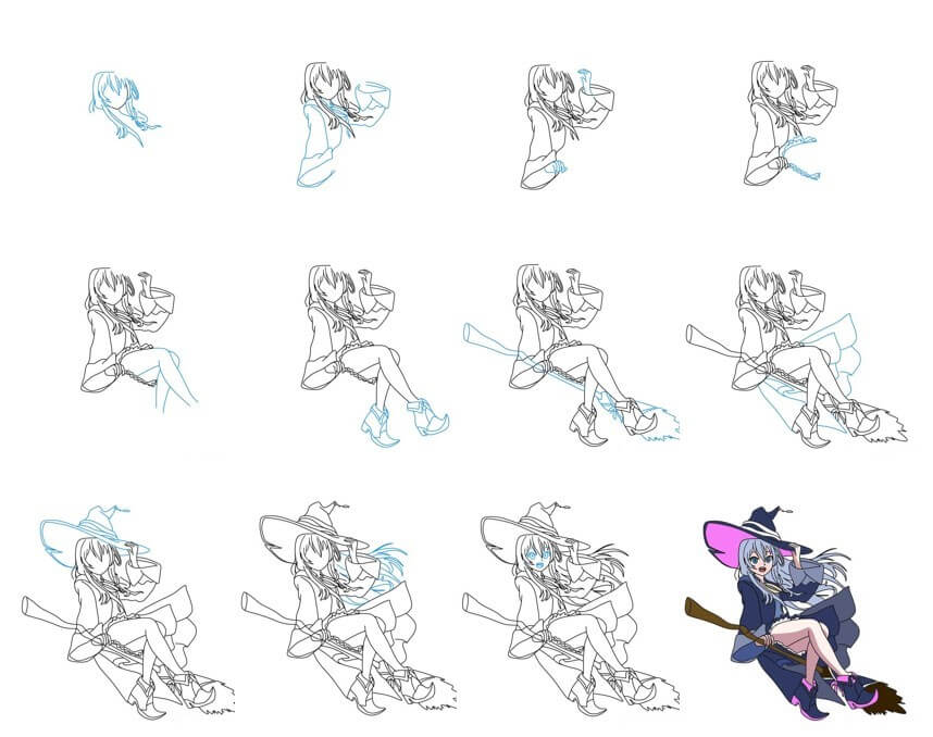 Desenhos de Anime de bruxa