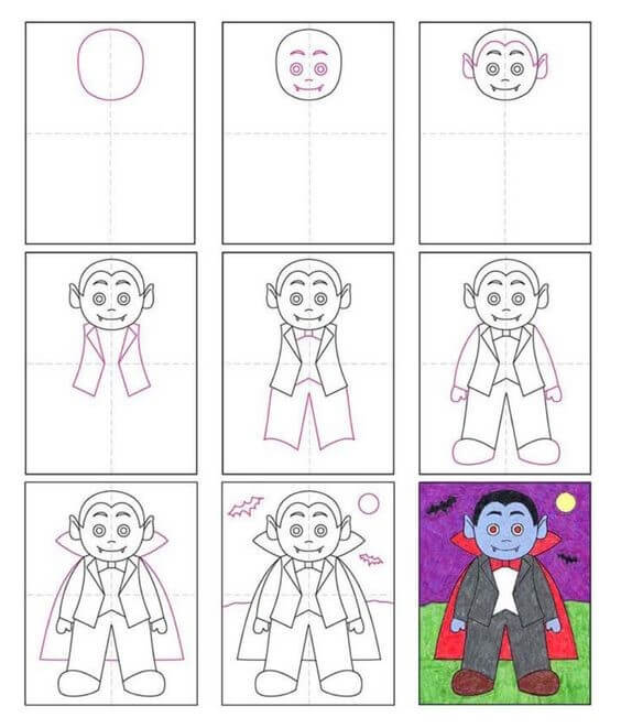 Desenhos de Arte de personagens de Halloween