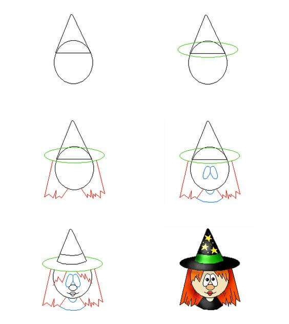 Desenhos de Bruxa Adorável