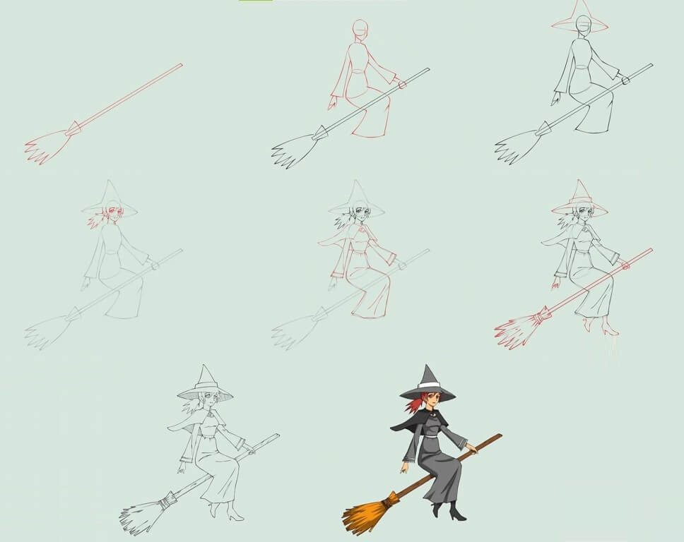 Desenhos de Bruxa Bonita
