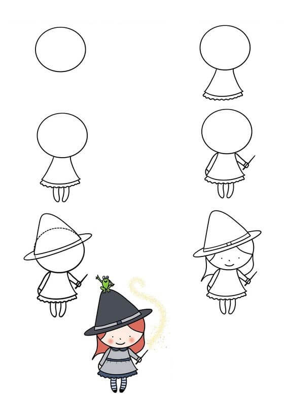 Desenhos de Bruxa Muito fácil